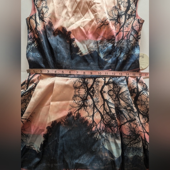 Yumi by Modcloth Sunset Scene Tree Dress with back buckle, size US 10 - Picture 2 of 7